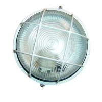 Lampada applique da parete esteriore rotonda in alluminio E27 IP44 color bianco