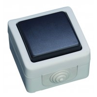 Interruttore pulsante a tenuta stagna per uso esterno. IP44, 10A, 250V-50Hz