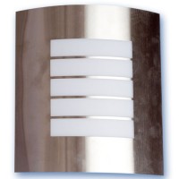 Lampada applique E27 IP44 da parete esteriore in acciaio inox Max. 60W 230V color nichel satinato