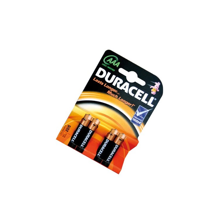 Scatola da 10 blister da 4 pile Duracell Basic LR03 (AAA) - batterie alcaline
