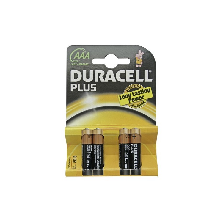 Scatola da 10 blister da 4 pile Duracell Plus LR03 (AAA) - batterie alcaline