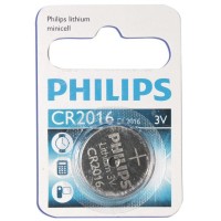 Scatola da 10 blister pila a bottone - Lithium Philips CR2016 3V - Blister 1 unità