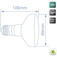 Lampadine LED riflettore 900lm R90 9W E27 3000K Luce calda