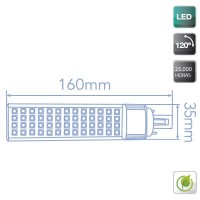 Lampadina con 24 LEDs SMD5630 / PLC G24 11W 1000lm 4200K luce naturale