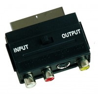 Adattatore connessione euroconnettore SCART-3RCA + mini DIN 4 pins