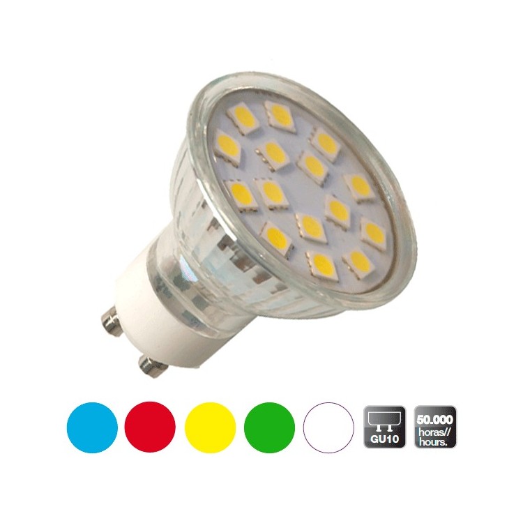 Scatola da 10 lampadine LED decorative GU10, bianco