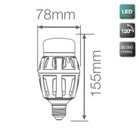 Lampada LED industriale E27 40W 4000LM, 5000K 120º