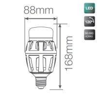 Lampada LED industriale E27 70W 7000LM, 5000K 120º