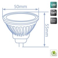 Lampadine LED MR16 6W 460lm 120º 2700K