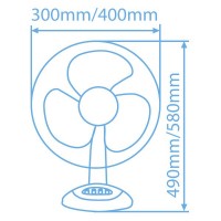 Ventilatore girevole da tavolo con griglia di protezione 45W 30cm 3 velocità