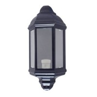 Lampada da parete per giardino esteriore 3 lati in alluminio tipo lanterna E27, 60W. 230V IP44 color nero