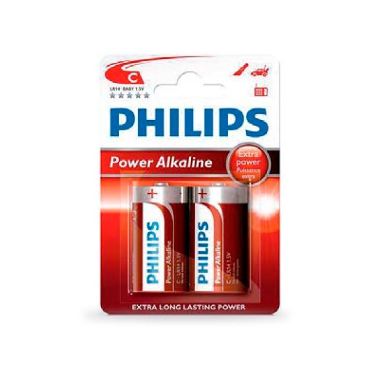 Scatola da 12 blister da 2 pile LR14 C Philips - batterie alcaline